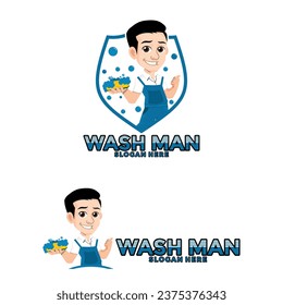 Man Wash vector for wash logo template