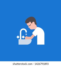 Man Washing Hands Illustration and Infographic