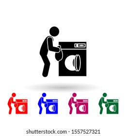 Man washing machine nolan icon. Simple glyph, flat vector of cleaning the house icons for ui and ux, website or mobile application