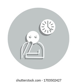 man, watch, wait badge icon. Simple glyph, flat vector of Miscellaneous icons for ui and ux, website or mobile application