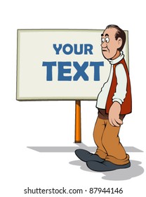 Man watching signboard