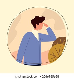 man watching something searching design