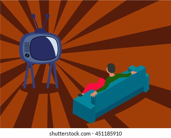 man watching tv