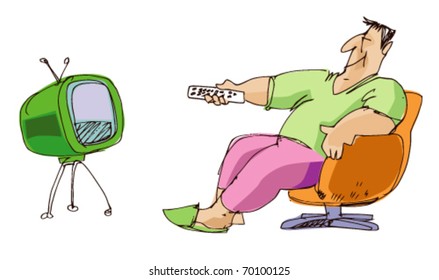 man watching TV