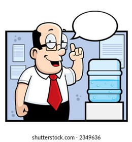 Man at water cooler