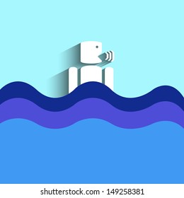 Man in the water talks