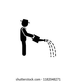 man watering can icon. Element of gardening icon for mobile concept and web apps. Glyph watering can can be used for web and mobile on white bakgorund