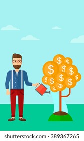 Hombre regando el árbol de dinero.