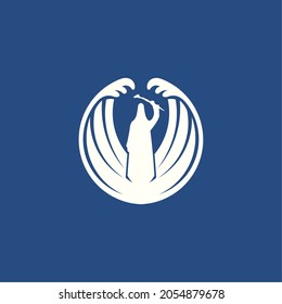 man and waves logo. vector illustration for business logo or icon