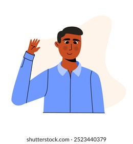 Hombre que agita la ilustración de la mano Arte vectorial