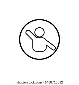  Man waving outline vector icon