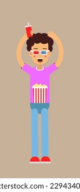 man with wavy hair at the cinema