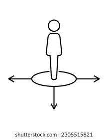 man with way icon, vector best line icon.
