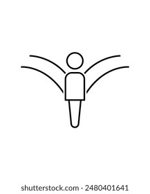 man with way icon, vector best line icon.
