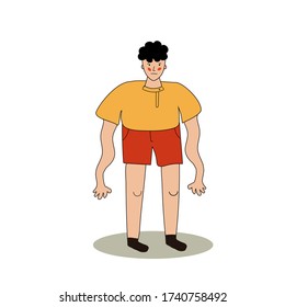 the man is weak. overwork. Vector illustration in hand-drawn style.