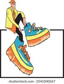 A man Wear Big Shoes Vector T-shirt Design