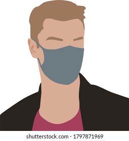 A Man wear a mask vector