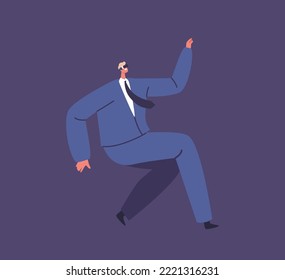 Man Wear Virtual Reality Headset Gaming Fun, Vr Experience in Cyber Space. Happy Male Character Amazing Video Game Entertainment in Metaverse Futuristic Concept. Cartoon Vector Illustration