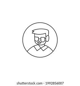 Man wear wearing glasses nerd geek icon profile