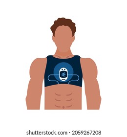 man with wearable health monitor icon