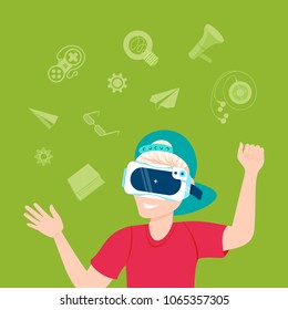 Hombre Con 3d Glass De Realidad Virtual Concepto De Tecnología Vr Moderno