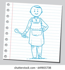 Man wearing apron