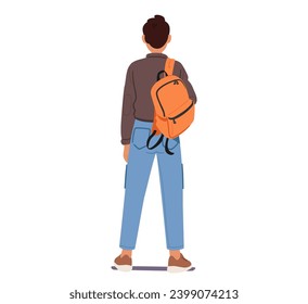 Hombre Con Una Mochila En Un Hombro, Ilustrando Una Posa Incorrecta, Potencialmente Causando Molestias. El Desequilibrio Puede Llevar A Problemas De Tensión Y Postura Con El Tiempo. Ilustración de vectores de personas de caricatura