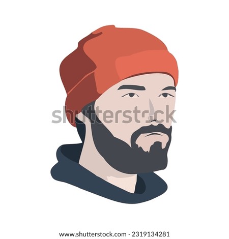 A man wearing beanie hat vector illustration
