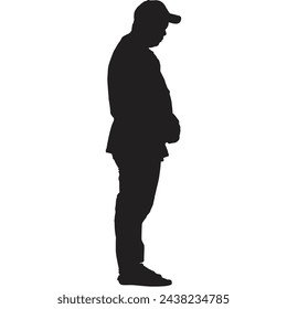 Man wearing a cap in silhouette