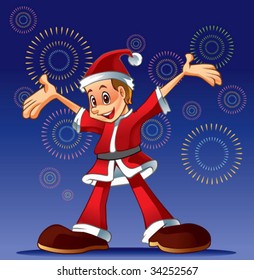 man wearing Christmas costume