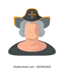 man wearing in christopher columbus costume vector illustration design
