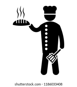 A man wearing cooking cap and kitchen uniform denoting pizza chef 