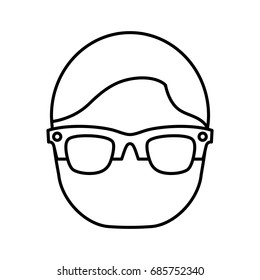 man wearing glasses icon