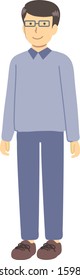 A man wearing glasses standing