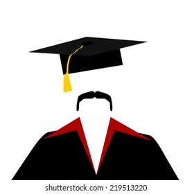 man wearing graduation cap and gown