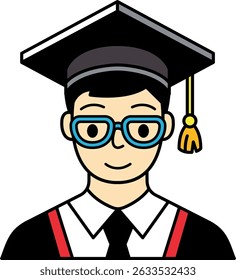 a man wearing graduation gown