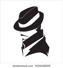 MAN WEARING A HAT ICON VECTOR ILLUSTRATION SYMBOL DESIGN