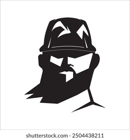 MAN WEARING A HAT ICON VECTOR ILLUSTRATION SYMBOL DESIGN