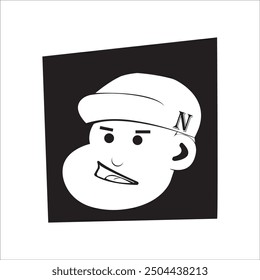 MAN WEARING A HAT ICON VECTOR ILLUSTRATION SYMBOL DESIGN