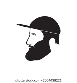 MAN WEARING A HAT ICON VECTOR ILLUSTRATION SYMBOL DESIGN