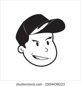 MAN WEARING A HAT ICON VECTOR ILLUSTRATION SYMBOL DESIGN