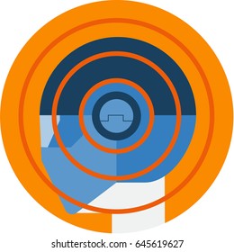 Man Wearing Hyper Sensor Helmet Icon. Wearable Technology Gadget Futuristic Concept Vector Icon.
