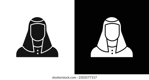 man in wearing a keffiyeh icon line art vector