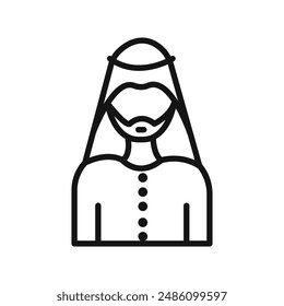 man in wearing a keffiyeh icon mark in filled style