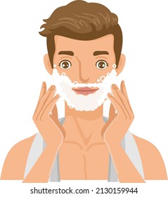 man wearing makeup use cosmetics or skin care