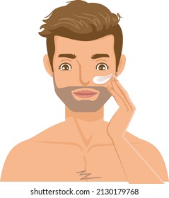 man wearing makeup use cosmetics or skin care