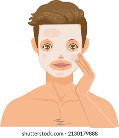 man wearing makeup use cosmetics or skin care