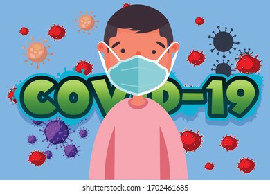 The man wearing a mask to avoid coronavirus.To help stop coronavirus, everyone should be wearing face masks.