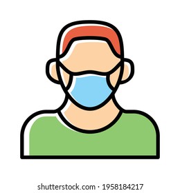 man wearing mask icon vector graphic for any business especially for health care and medical