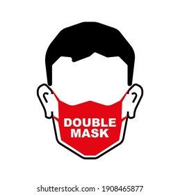 Hombre con máscara, por favor, lleve un símbolo vector de máscara